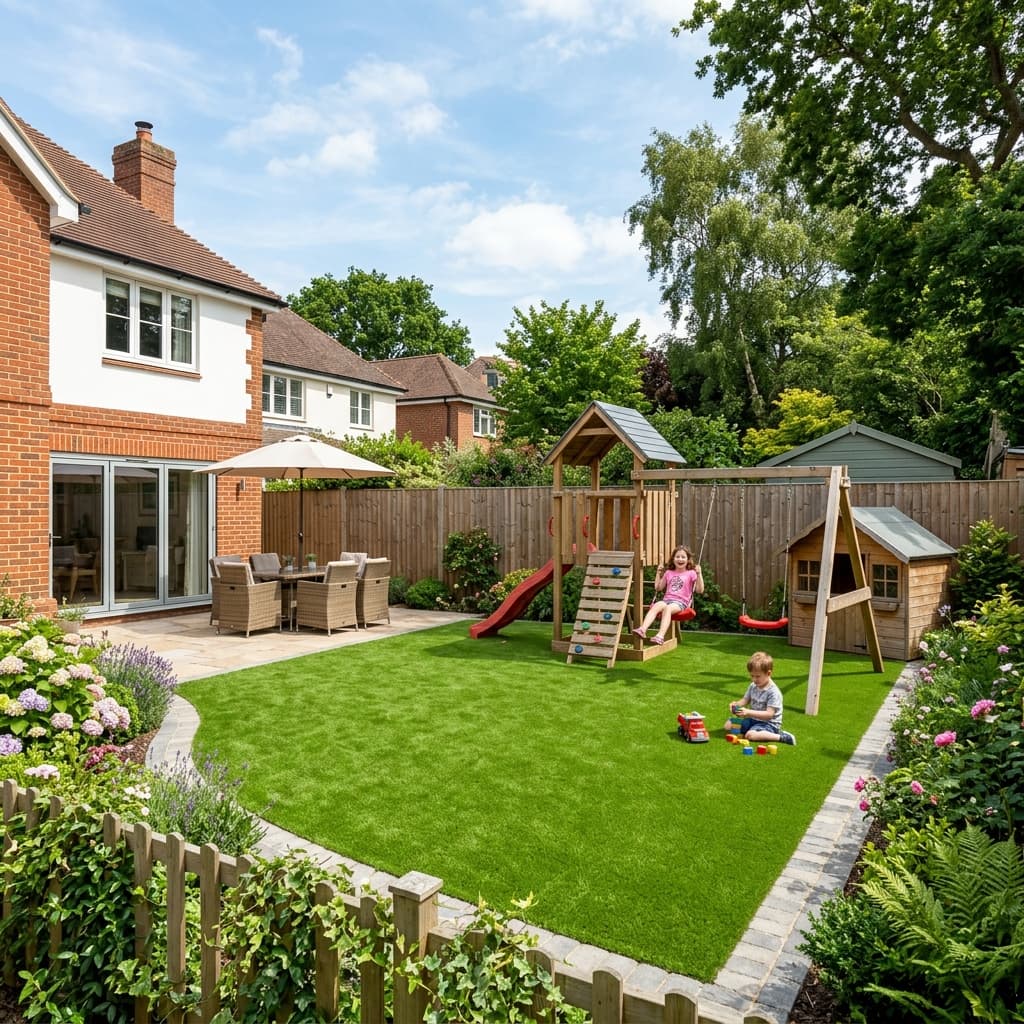 Artificial grass playground